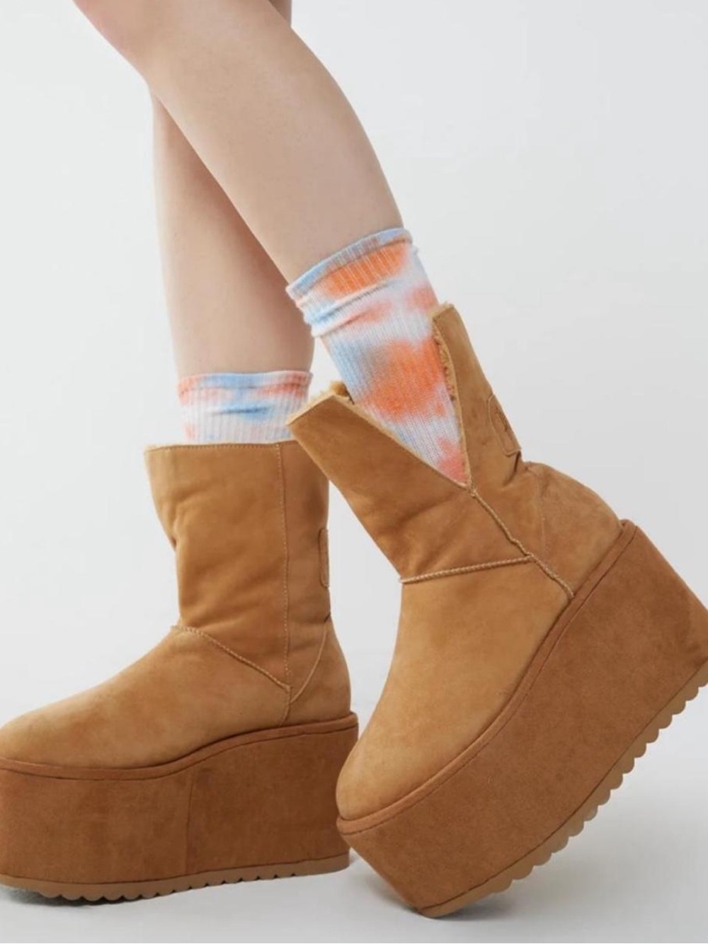 Atmosphere Tan Platform Ankle Boots